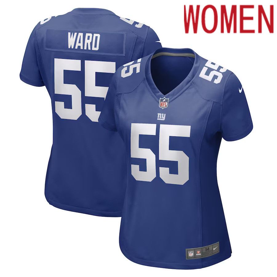 Women New York Giants #55 Jihad Ward Nike Royal Game Player NFL Jersey->women nfl jersey->Women Jersey